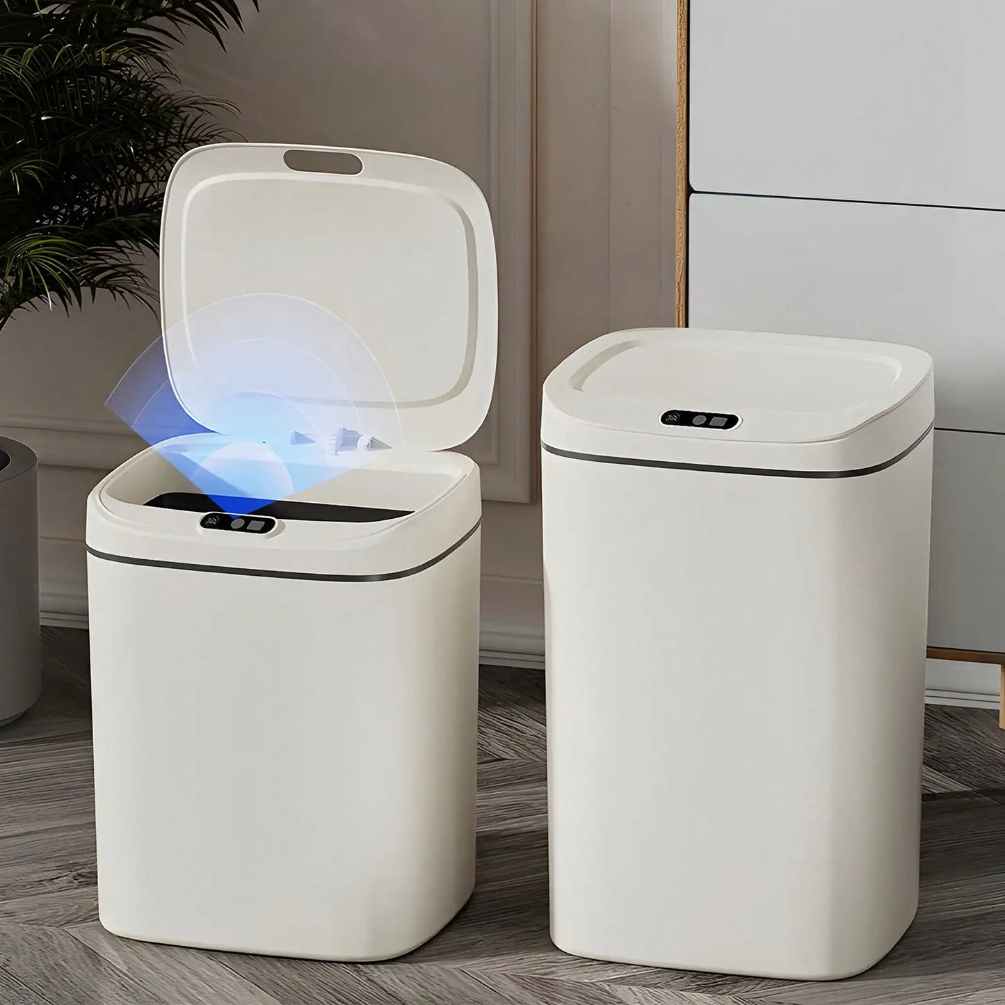 Lovewe 3.17 Gallon / 4.23 Gallon Bathroom Trash Can With Lid, Non-Contact Automatic Motion Sensor, Smart Sensor Trash Can