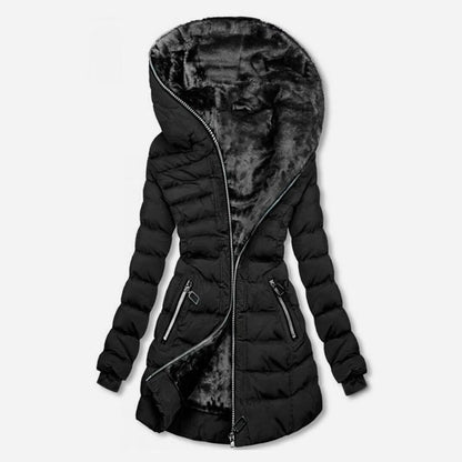Fashion Women Hooded Thicken Outwear Ladies Autumn Winter Warm Coat Female Casual Long Padded Slim Jacket