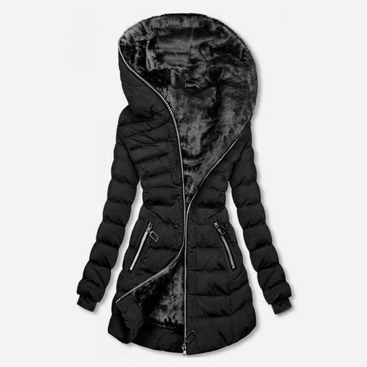 Fashion Women Hooded Thicken Outwear Ladies Autumn Winter Warm Coat Female Casual Long Padded Slim Jacket
