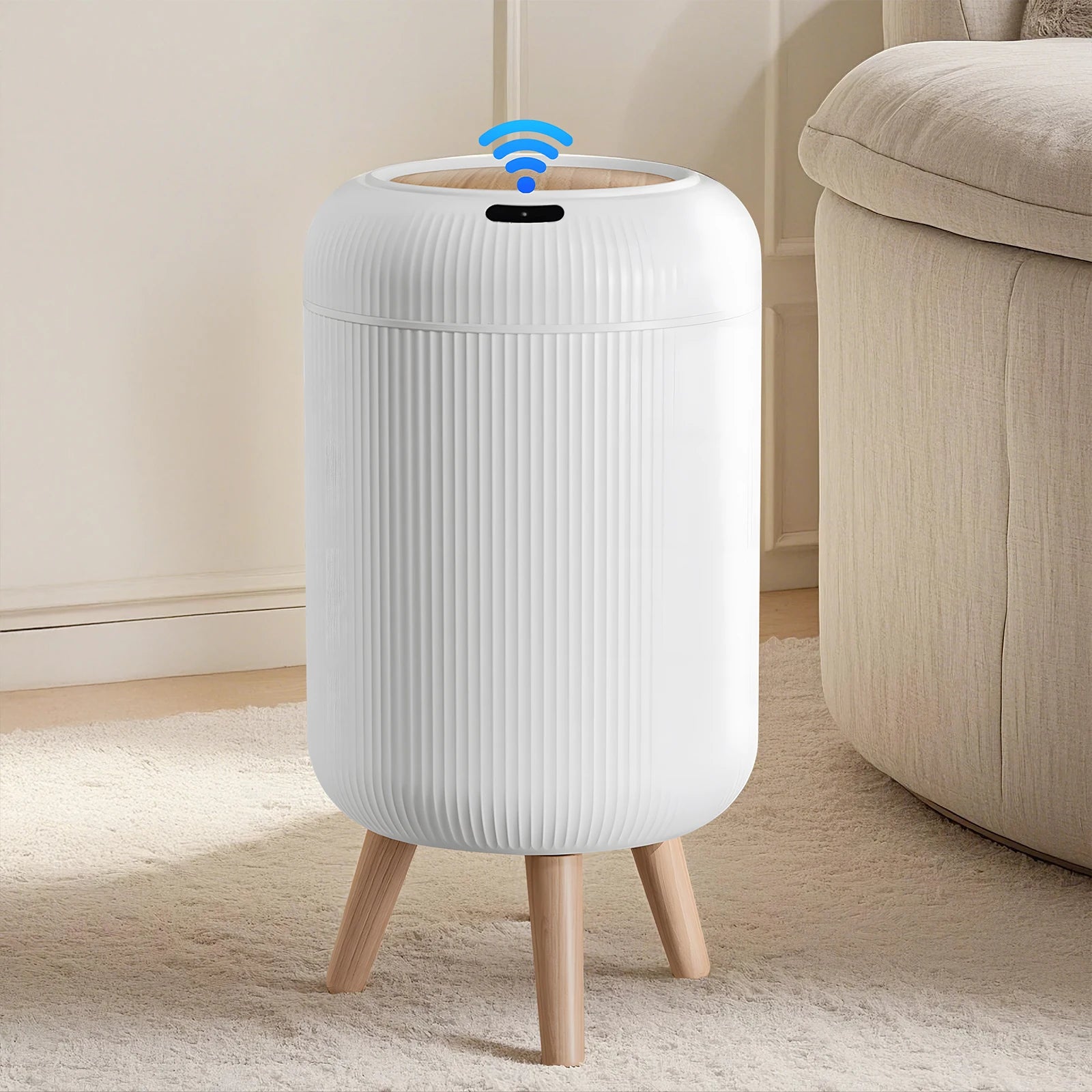 Smart Sensor Trash Can, 3 Gallon/11 Liter Motion Sensor Trash Can, Removable High Leg Design, Anti-Odor Sealed Lid, Silent Auto