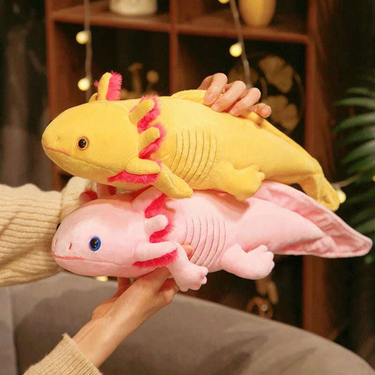 23-80cm Colorful Newt Plush Toy Stuffed  Axolotl Salamander Fuzzy Plush Fish Appeasing Long Pillow Cushion Kids Gift