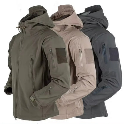Men'S Military Tactical Soft Shell Jacket Œ Sharkskin Windproof Waterproof Hooded Combat Coat, 7 Colors, Sizes Mœxxl