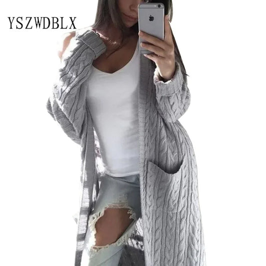 Jp7 Women'S Long Thick Knit Cardigan | Cotton Fall & Winter Outerwear | Light Gray | Sizes S-Xxxl