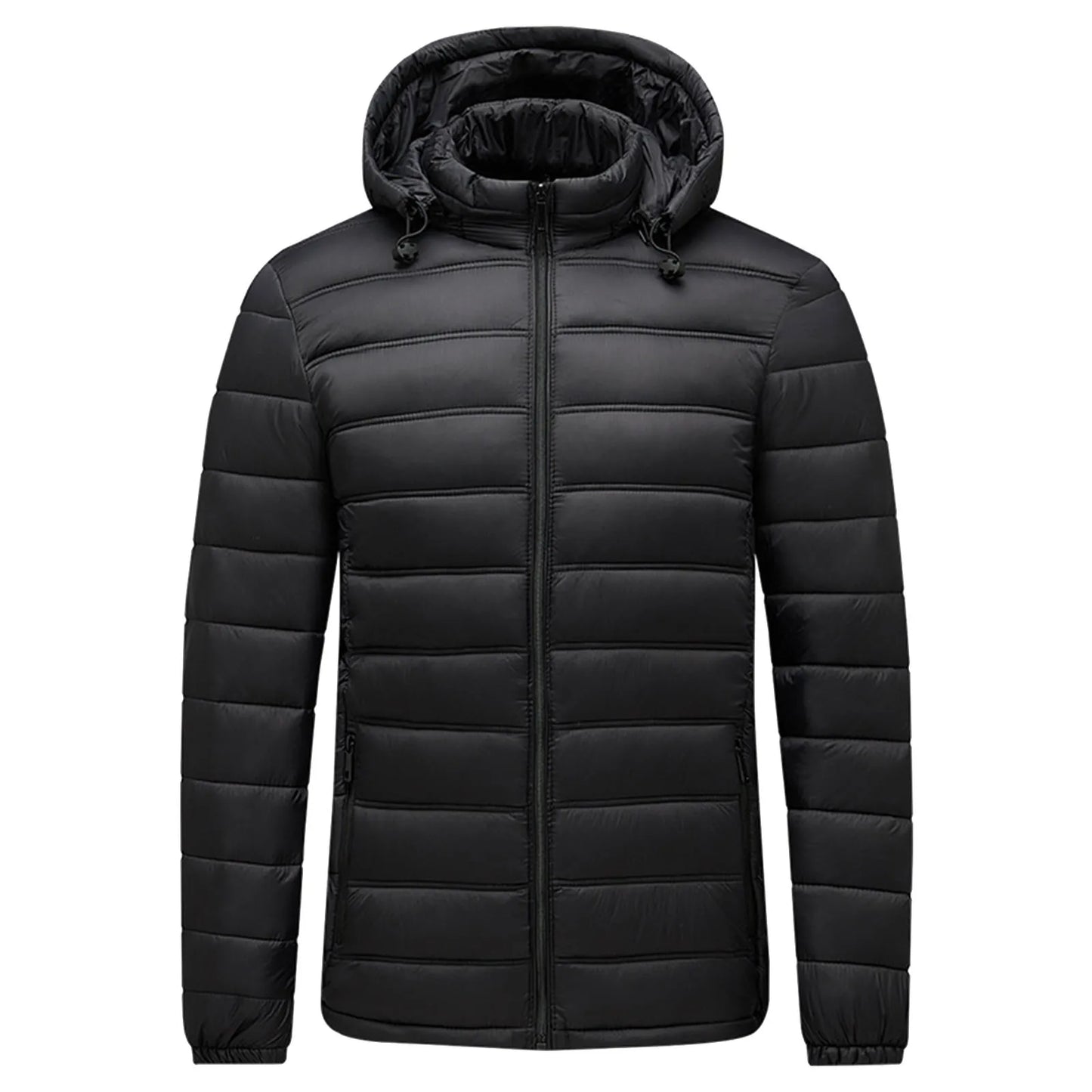 Men Thick Coat Autumn And Winter Cotton Padded Jacket With Hooded Detachable Zipper Men's Winter Coats Long Length with Hood