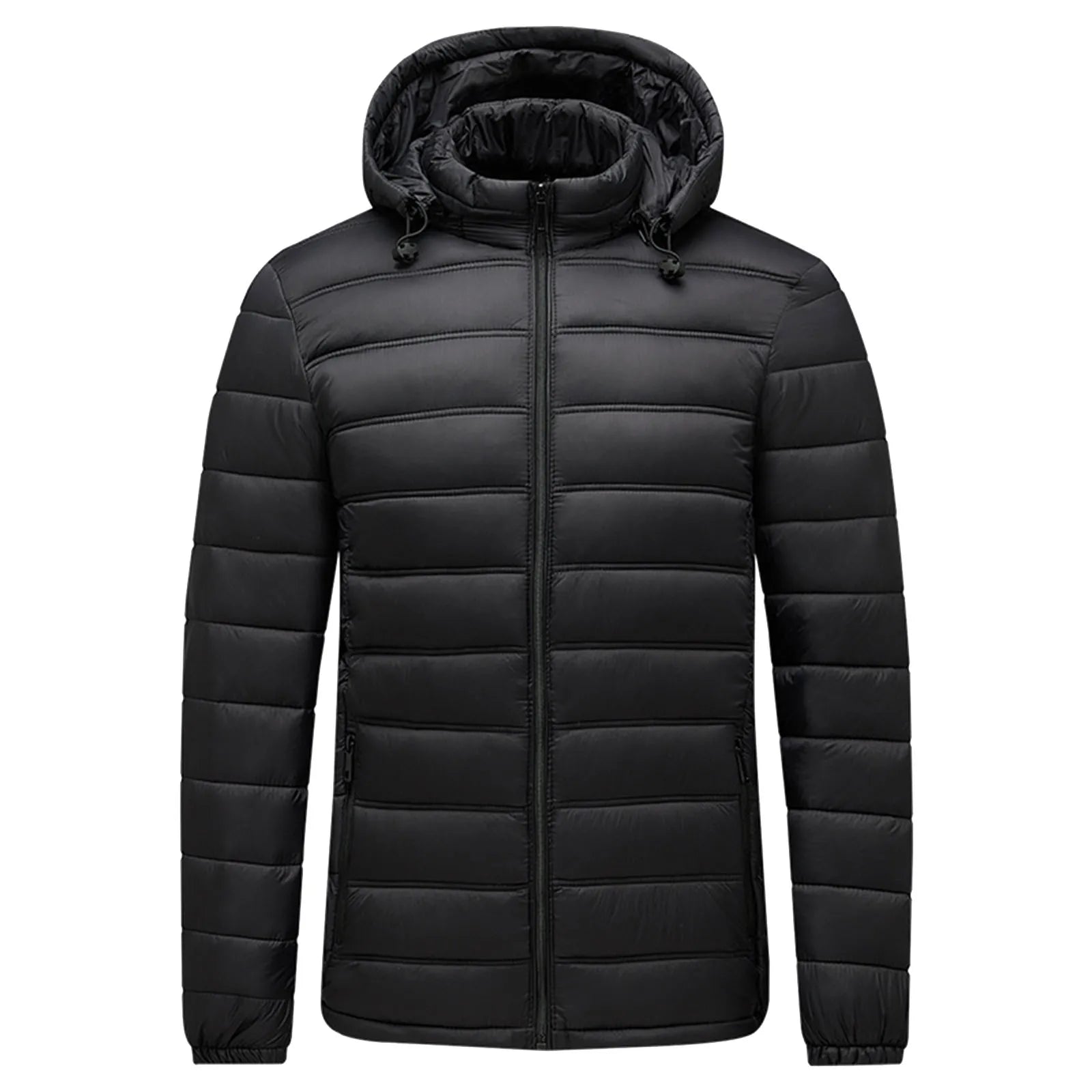 Men Thick Coat Autumn And Winter Cotton Padded Jacket With Hooded Detachable Zipper Men's Winter Coats Long Length with Hood
