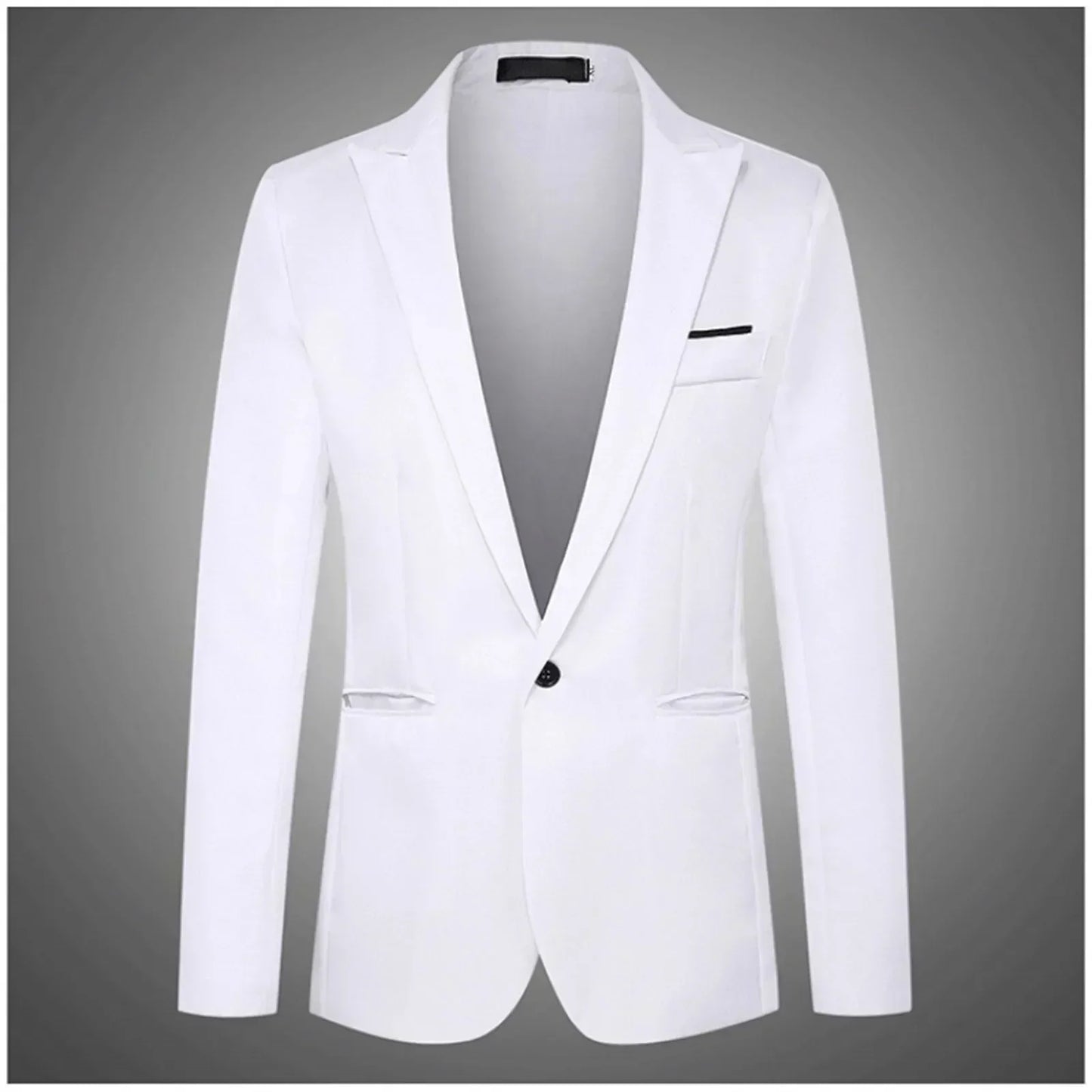Men'S Suit Fashion  Slim Fit One Button Solid Tuxedo Blazers Jacket Business Suits Wedding Party Homecoming Suits For Men'S