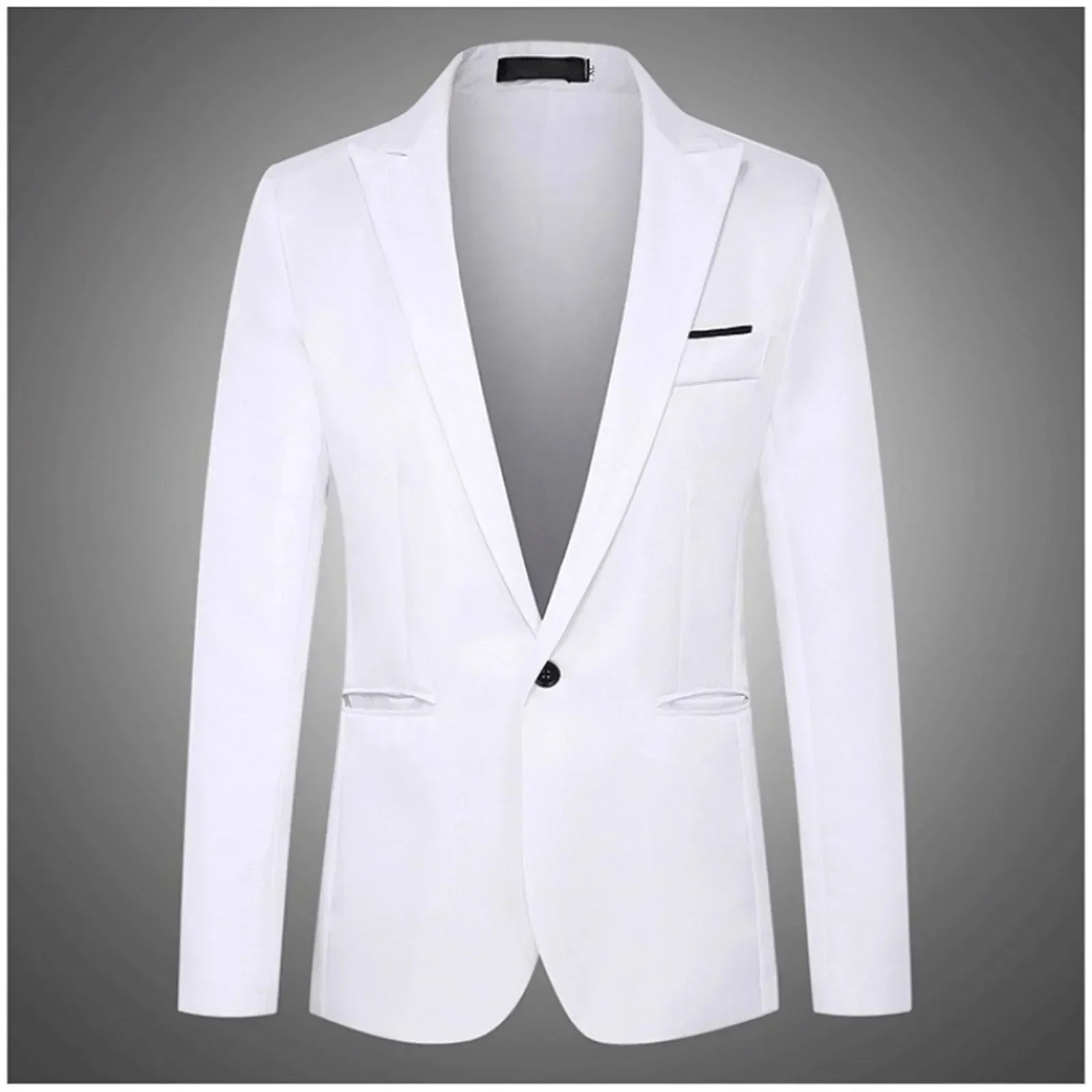 Men'S Suit Fashion  Slim Fit One Button Solid Tuxedo Blazers Jacket Business Suits Wedding Party Homecoming Suits For Men'S