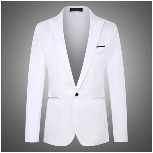 Men's Suit Fashion  Slim Fit One Button Solid Tuxedo Blazers Jacket Business Suits Wedding Party Homecoming Suits For Men's