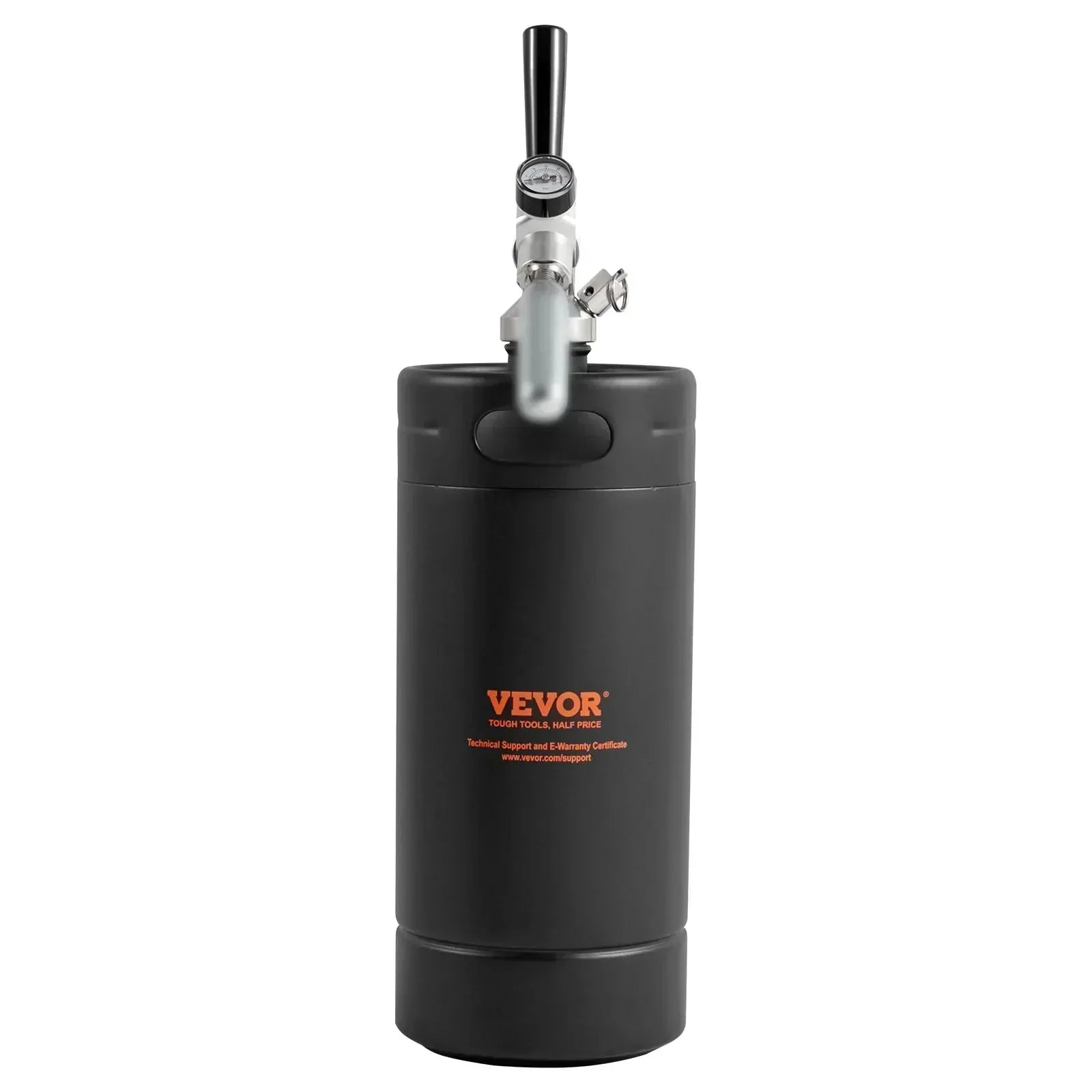Beer Growler Tap System - 304 Stainless Steel Pressurized Keg With Pressure Display For Homebrew & Craft Beer
