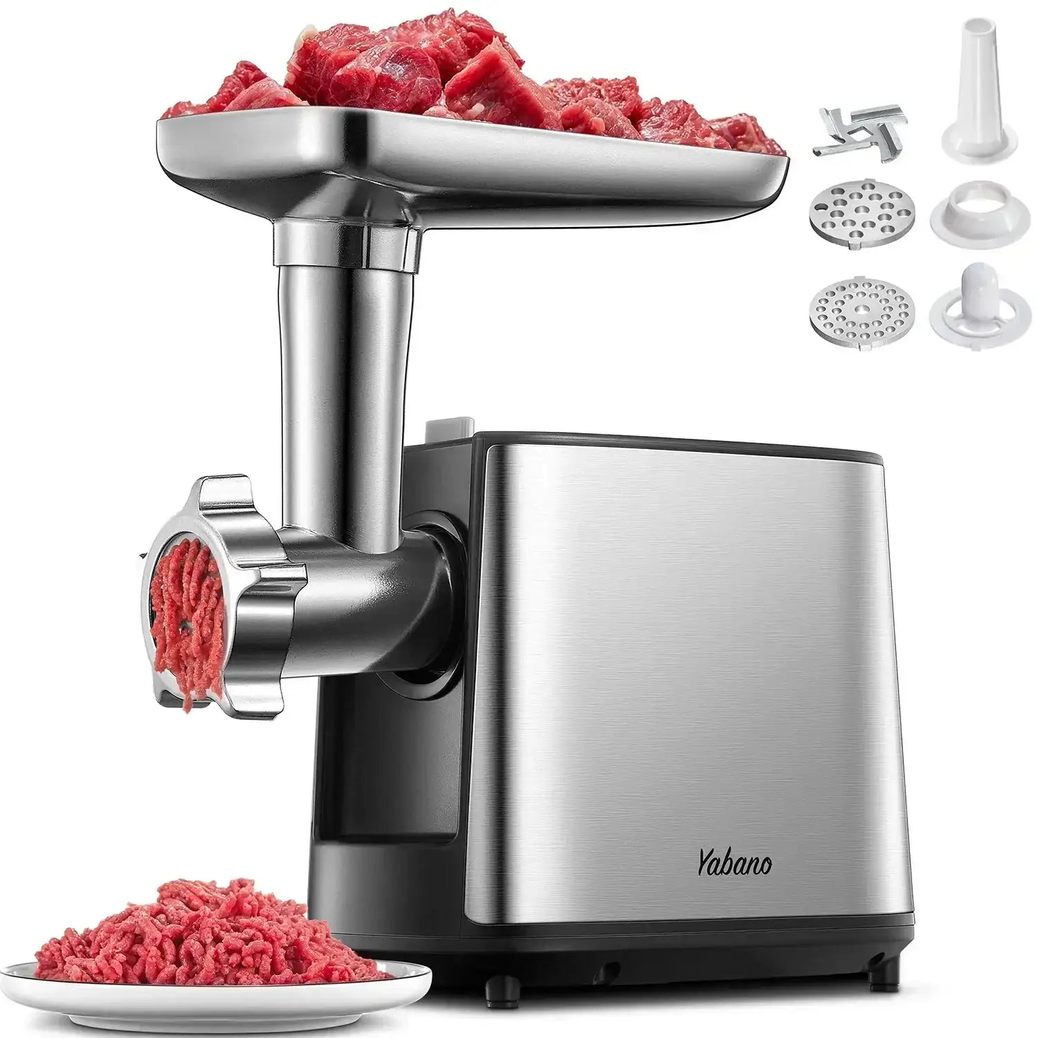 Electric Meat Grinder, Heavy Duty Meat Mincer, Sausage Stuffer Maker, Food Grinder with Sausage & Kube Kit, 2 Grinder Plates