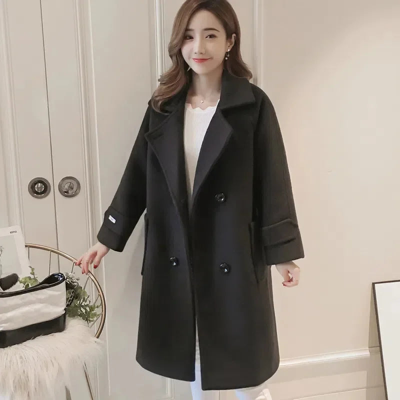 Fashionable Woolen Coat Women Mid-Length Korean Style  Of The Season New Spring Autumn Slimming Versatile Tweed Jacket