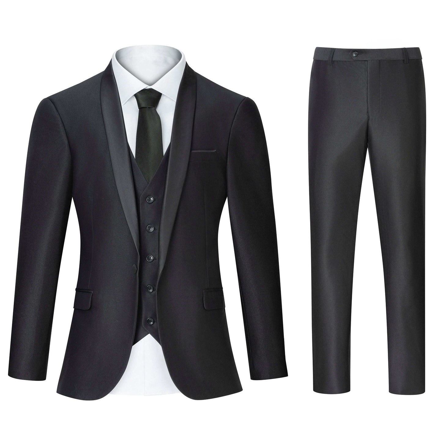 New Party Stage Men's Suit Costume Clothing GroomsMen's Regular Fit Tuxedo 3 Piece Set Jacket+Trousers+Vest Blazers Pants
