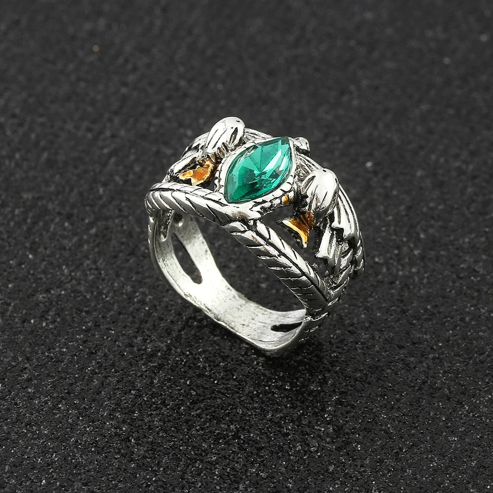 Lord Ring Of Barahir, Aragorn, Gondor, Green Crystal Rings, Cosplay Creativity, Personality Jewelry, Gifts For Men
