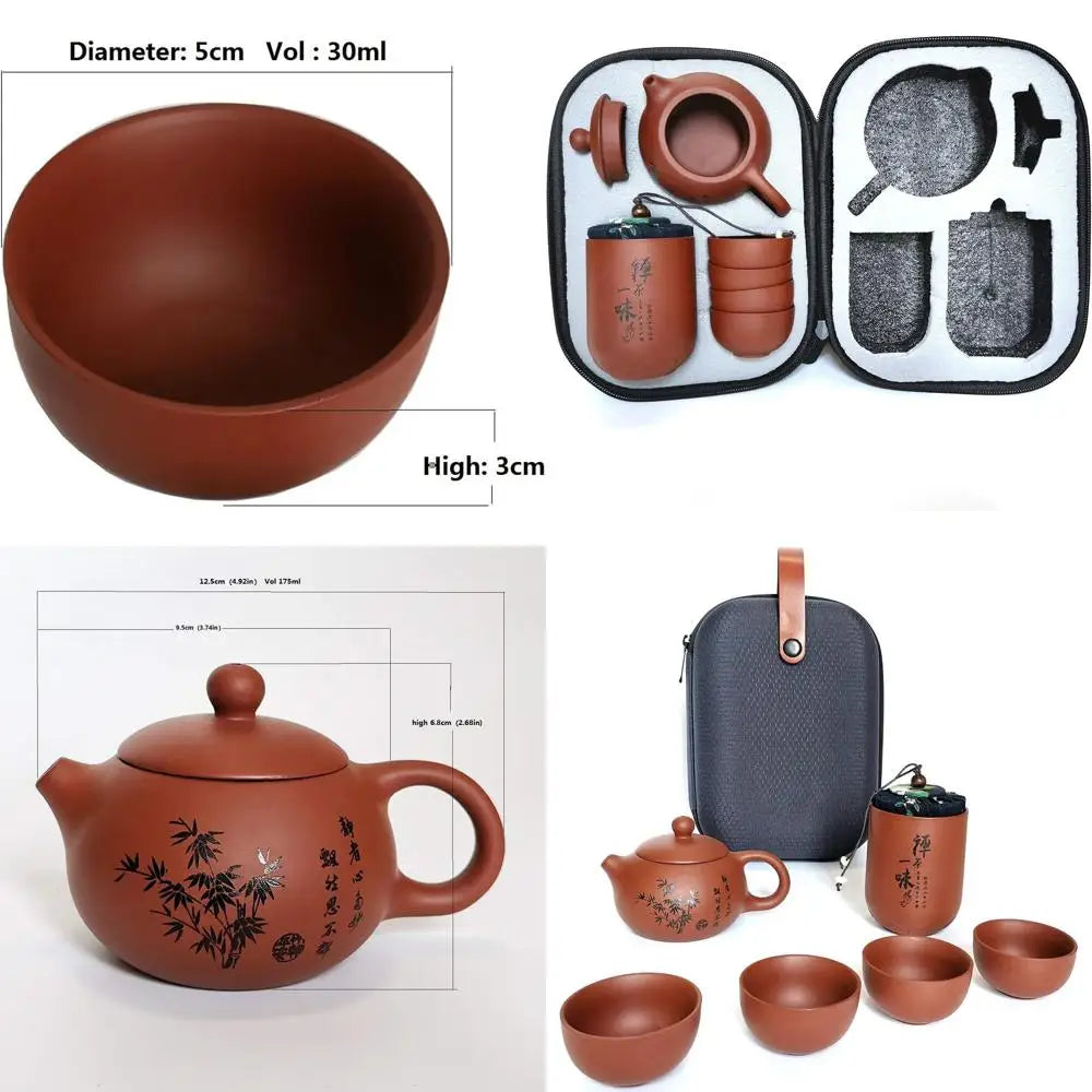 Portable Chinese Gongfu Tea Set - Travel Tea Pot And Cups For Ceremonies And Everyday Use