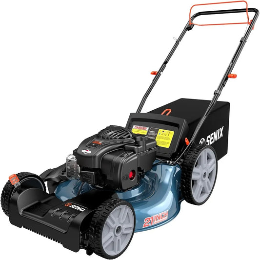 21'' Self Propelled Gas Lawn Mower - Front Wheel Drive, 140 cc 4-Cycle Briggs & Stratton Engine, 3-in-1 Bagging, Mulching, and