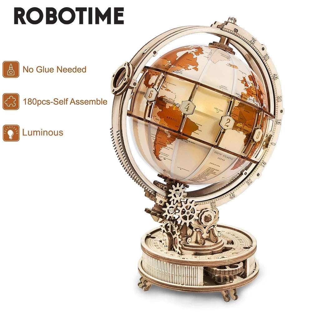 Robotime Rokr Luminous Wooden LED Light  Selling 180PCS Model Building Block Kits Toy Gift for Children Adult 3D Puzzle