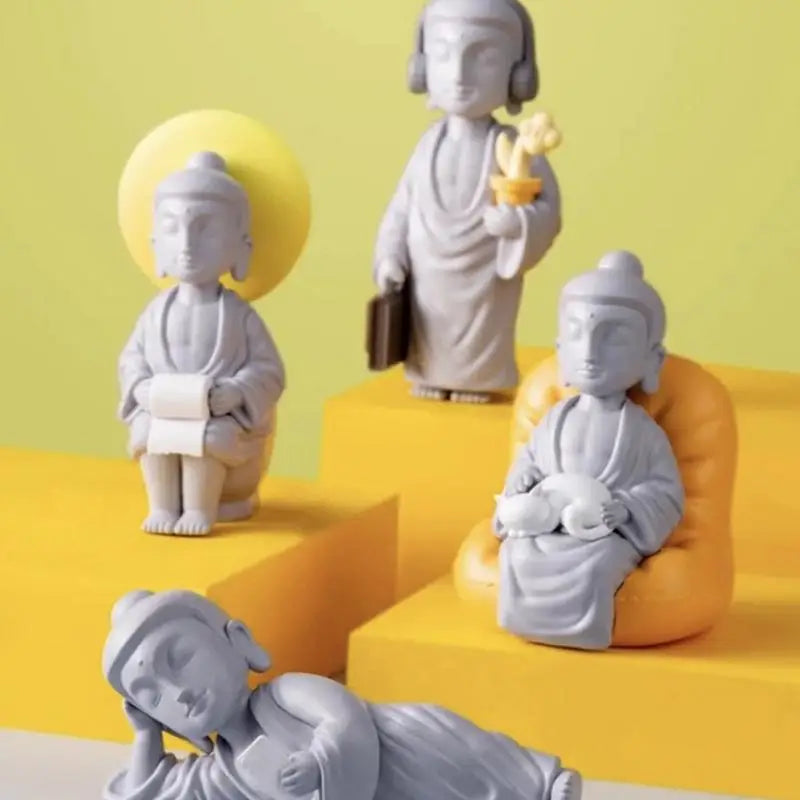 Buddha Statue Decor Artistic Small Buddha Figurine Indoor Statue  Home Decoration Collectible Portable Statue