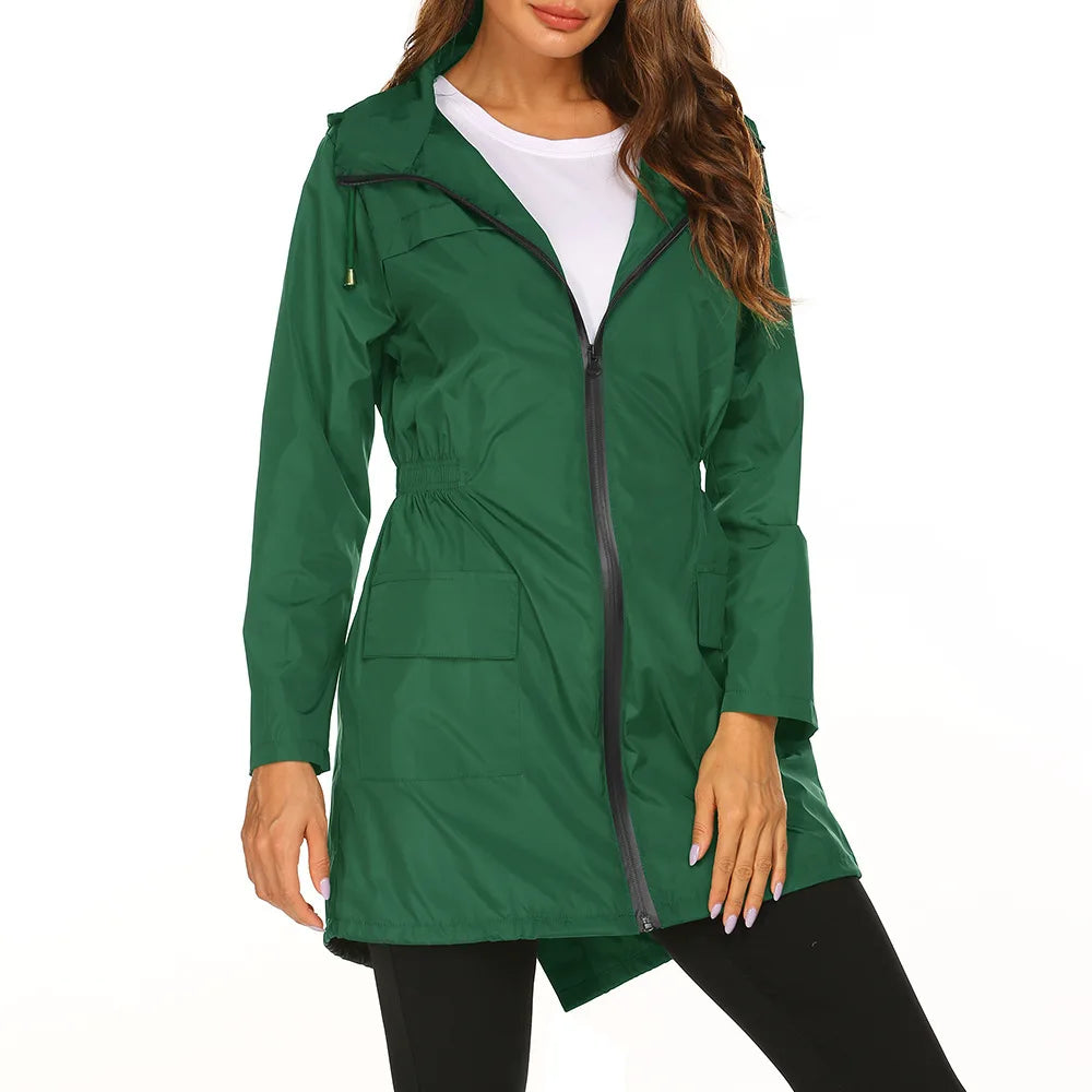 Women'S Lightweight Waterproof Raincoat - Hooded Windbreaker For Hiking, Climbing & Outdoor Activities