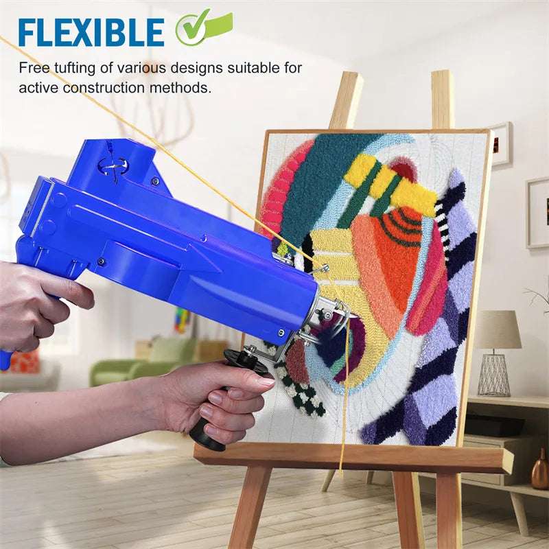 Electric Tufting Gun for Carpet Weaving and Flocking Machine, Fully Enclosed Cut and Loop Pile, All Inclusive, 2 in 1