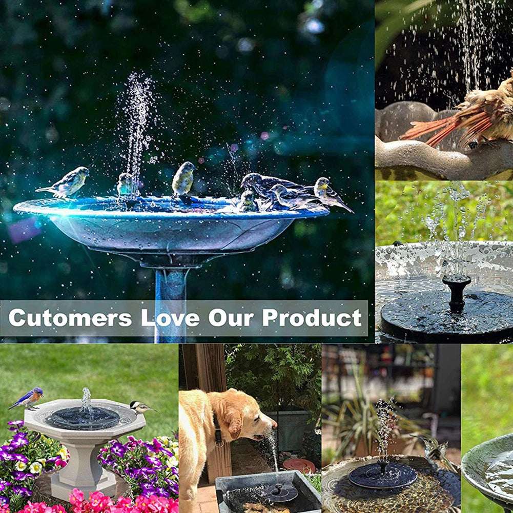Floating Solar Pump Fountain 7V/1W Solar Panel Powered Fountain with 6 Spray Heads for Pond Swimming Pool Outdoor Garden Decor