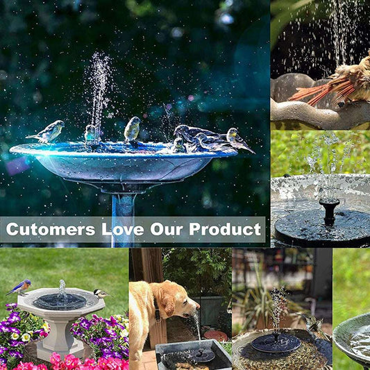 Floating Solar Pump Fountain 7V/1W Solar Panel Powered Fountain with 6 Spray Heads for Pond Swimming Pool Outdoor Garden Decor