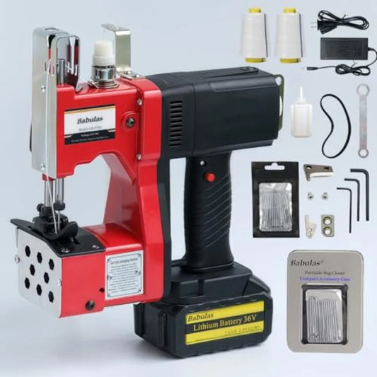 Cordless Bag Sewing Machine For Woven Pp Canvas Jute Bags 2-Second Fast Sealing Portable Industrial Bag Closer With Red 36V Dc