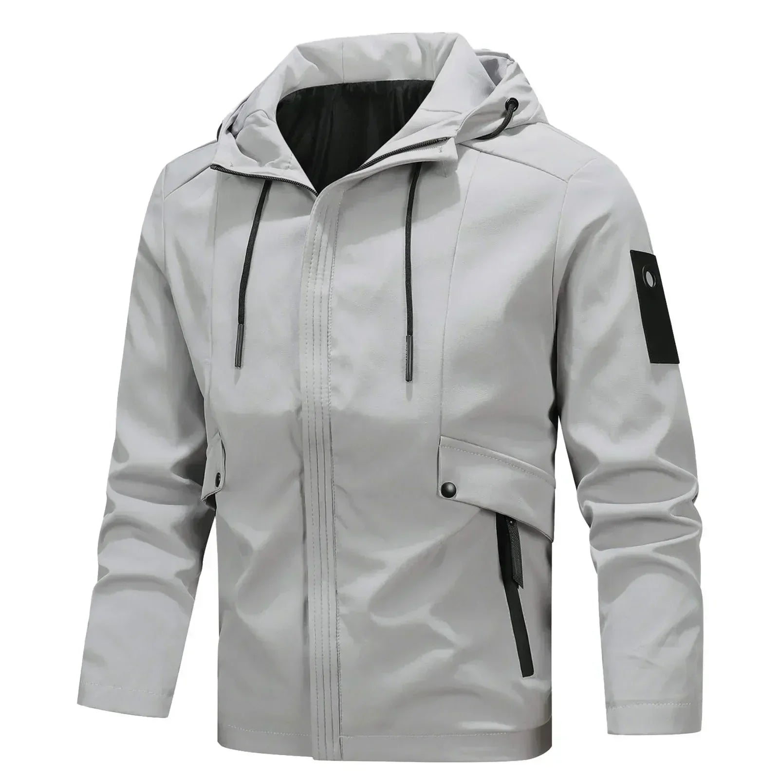 Vented Ski Jacket Men'S Autumn And Winter Fashion Casual Windproof Zipper Pullover Hooded Long Sleeve Jacket Foldable Winter Coat