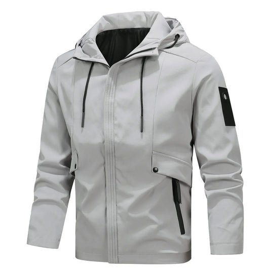 Vented Ski Jacket Men's Autumn And Winter Fashion Casual Windproof Zipper Pullover Hooded Long Sleeve Jacket Foldable Winter Coat