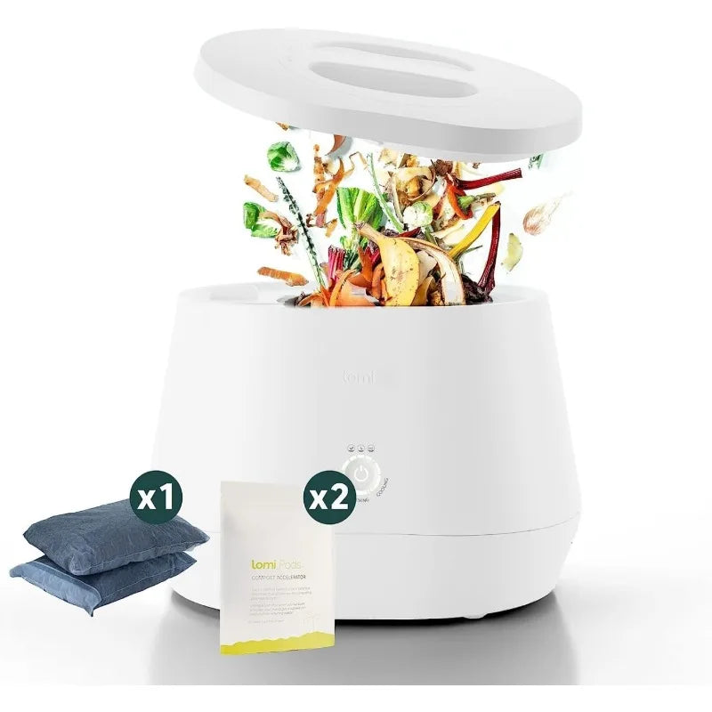 Lomi Kitchen Composter Bundle (90 Cycles) | World First Smart Waste Home Food Upcycler | Turn Waste into Natural Fertilizer