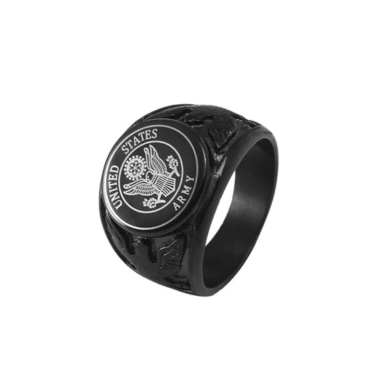 Stainless Steel Black Men Usmc Ring Jewelry Air Force Navy  Army Rings