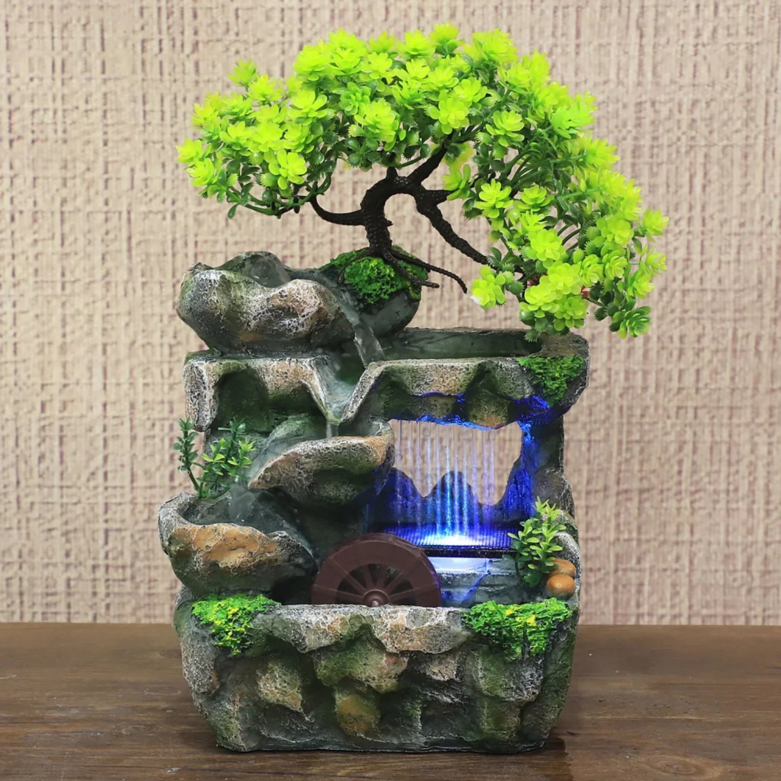 Tabletop Fountain With Waterfall Fountain Decoration Handicraft Furniture Shings