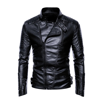 Leather jacket Men's autumn and winter vintage motorcycle lapel waterproof jacket, top tier jacket for Men's in Europe and America