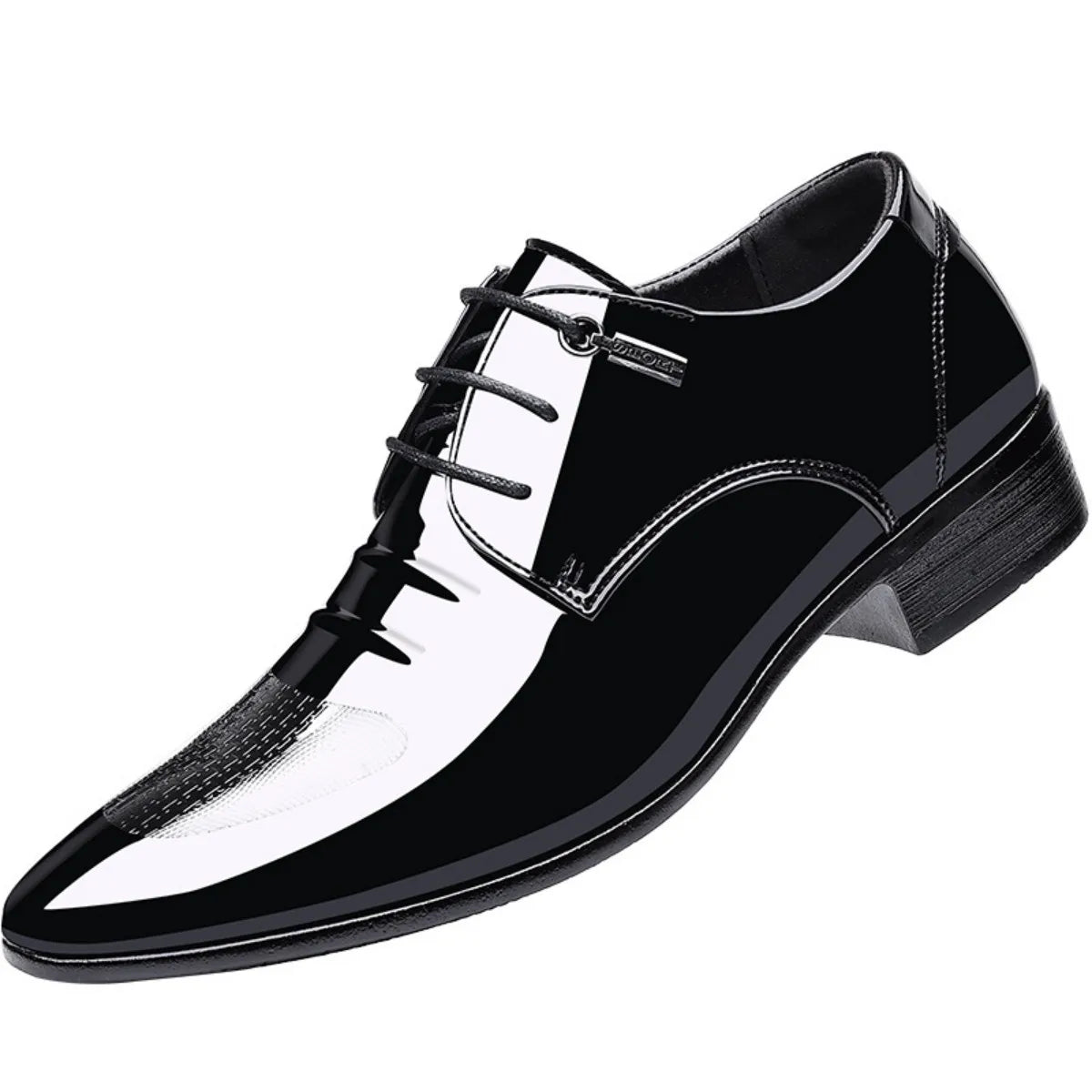 Men Casual Dress Shoes Mesh Pattern Derby Shoe Classic Lace-up Pointed Formal Oxford Tuxedo Shoes For Men