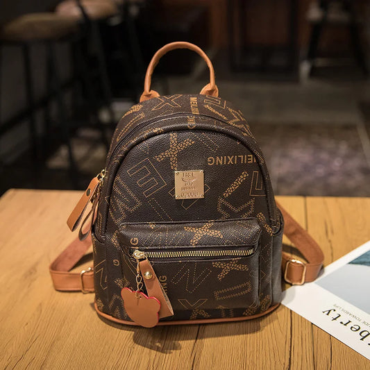 Backpack Purse PU Leather Adjustable Strap Mini Backpack for Women Multi Pockets Rucksack School Bag for Travel Shopping