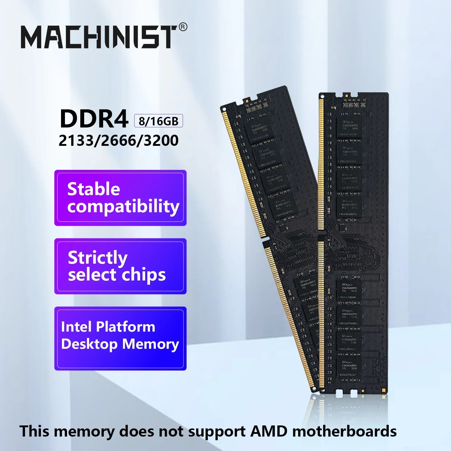 MACHINIST RAM DDR4 16GB 8GB 2666MHz 3200MHz 2133MHz  Desktop Memory for PC Desktop