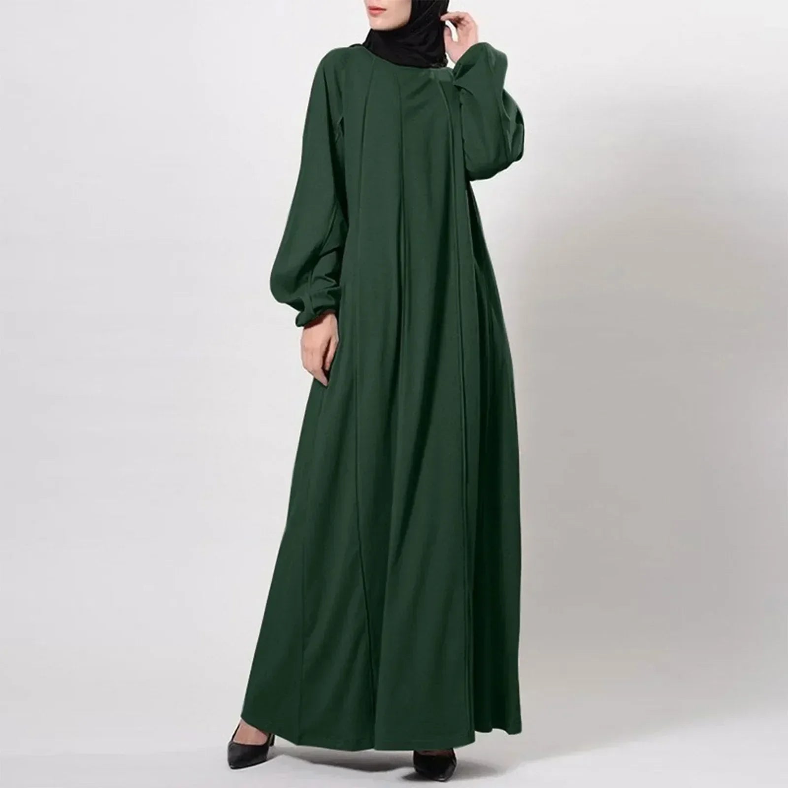 2025 New Elegant Muslim Women Ramadan Dresses Fashion Solid Color Morocco Arabic Long Robe Dubai Kaftan Islam Modest Eid Abayas