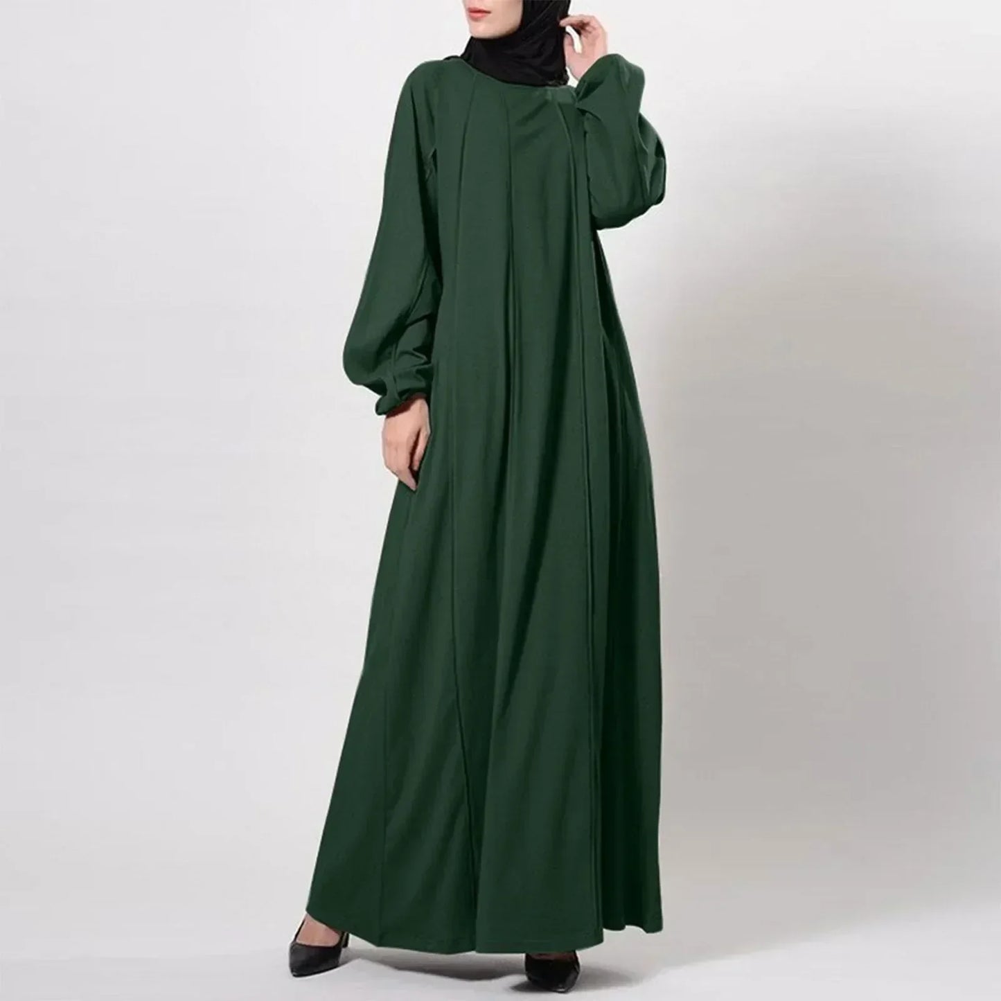 2025 New  Muslim Women Ramadan Dresses Fashion Solid Color Morocco Arabic Long Robe Dubai Kaftan Islam Modest Abayas