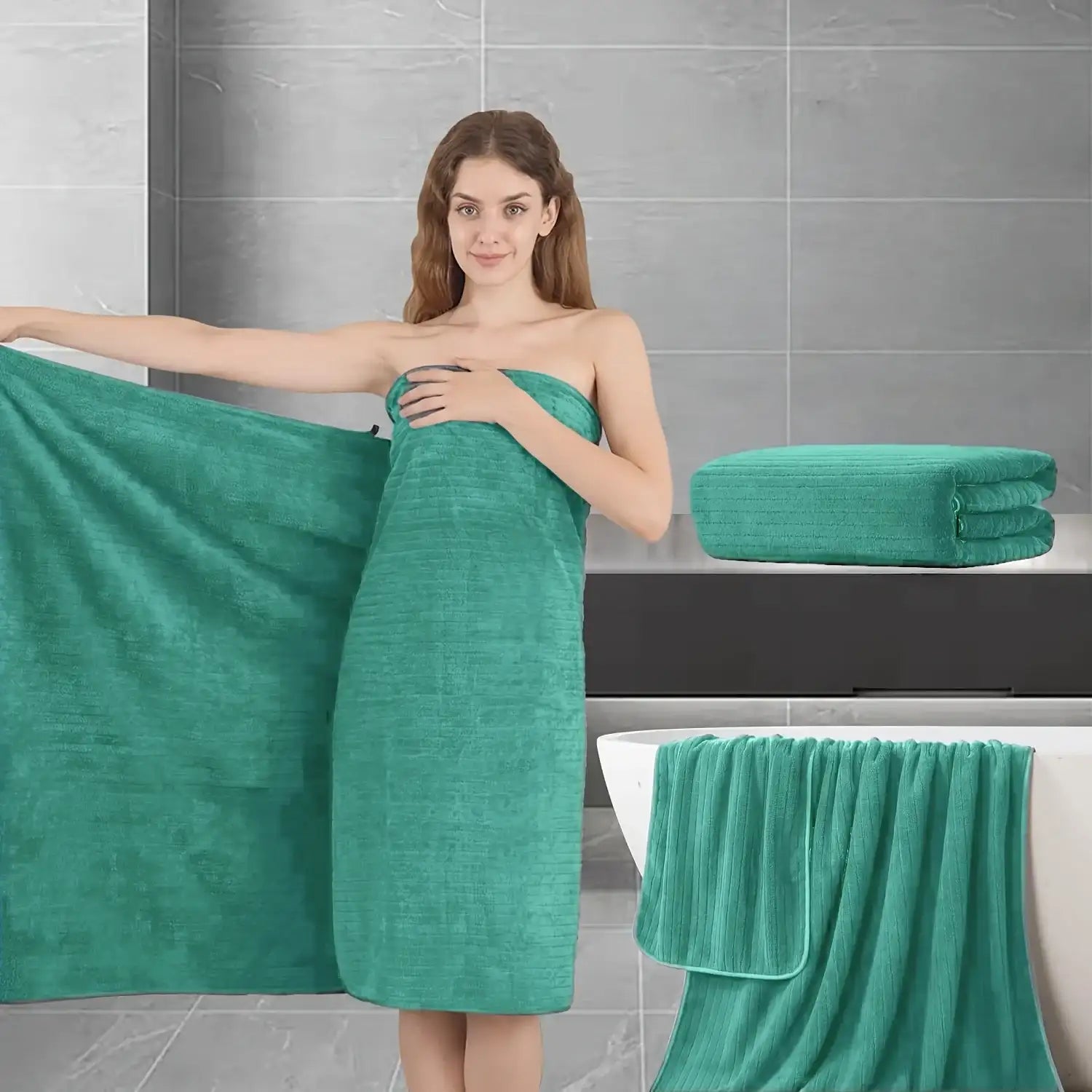 4Pcs El Cotton Towels Bamboo Fiber Towels Sets Home Bath Towels Adults Face Towel Thick Absorbent Bathroom Towels