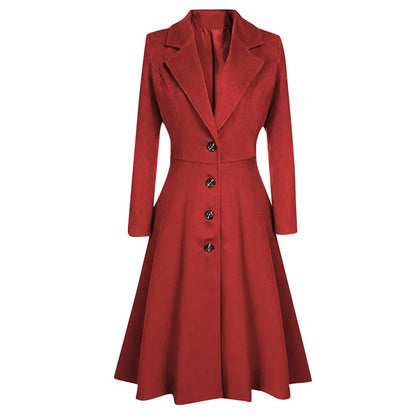 Winter Jackets For Women 2023 Autumn Winter Lapel Button Long Trench Coat Windbreak Overcoat Women Jacket