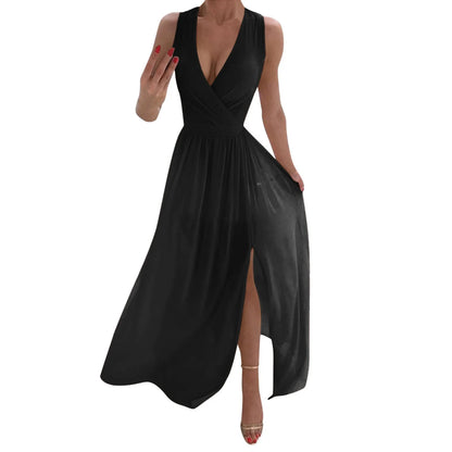 Sexy Women Dresses Outfits 2023 Plus Size Beach V-Neck Dresses Summer