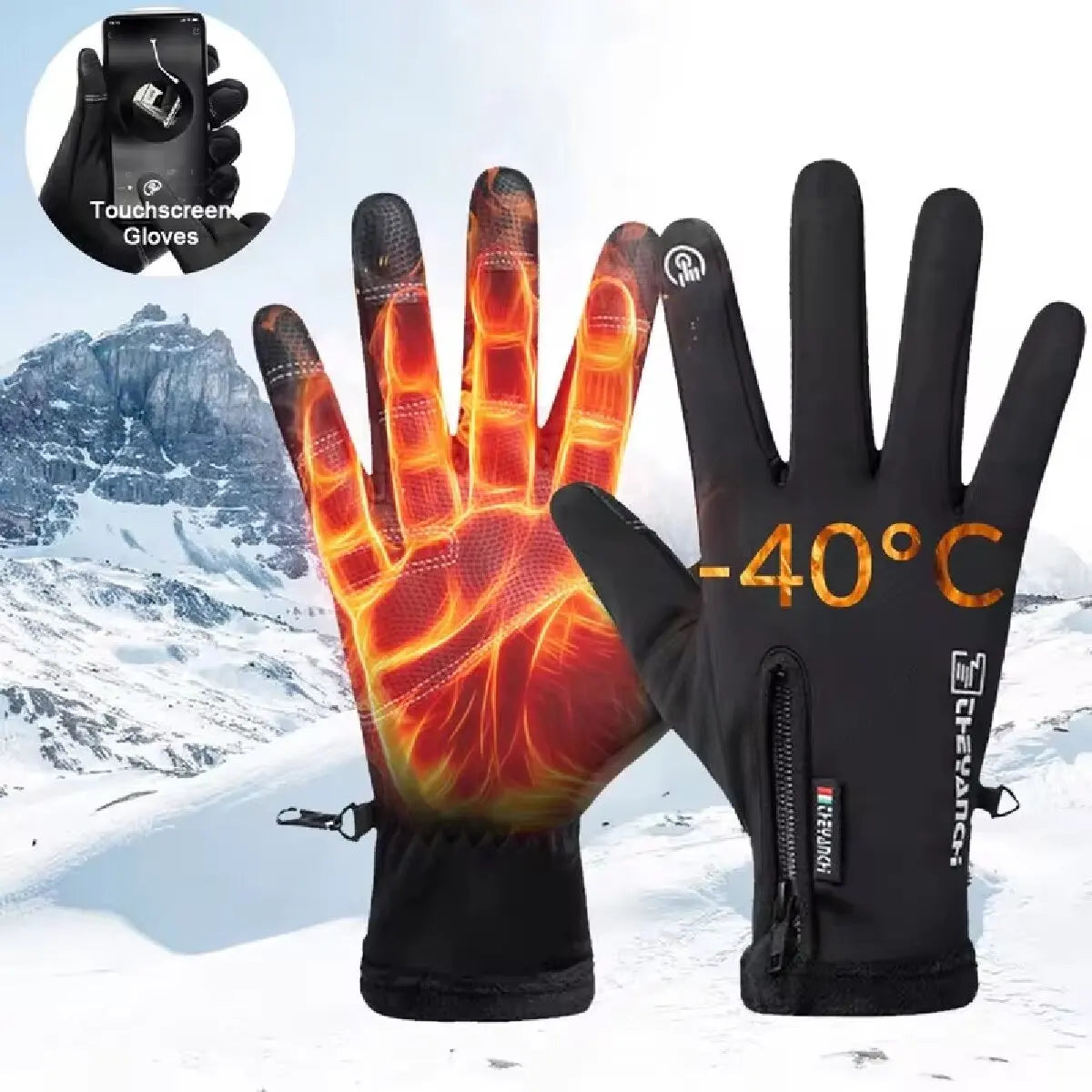 Winter Gloves Waterproof Thermal TouScreen Thermal Windproof Warm Gloves Cold Weather Running Sports Hiking Ski Gloves