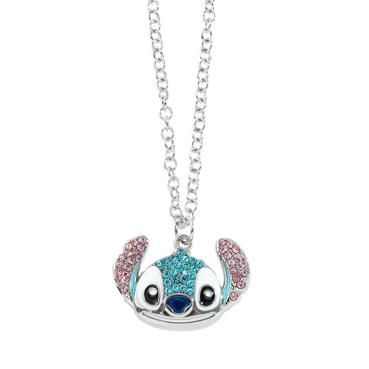 Gorgeous Disney Stitch Cartoon Necklace Creative Fine Rhinestone Necklace Sweet Girl Necklace Gift for Good Friends