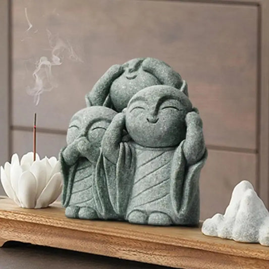 Mini Monk Figurine Gorgeous Monk Figurine Buddha Statue Zen Monk Figurine Resin Ornament Meditation Home Aquarium Decoration