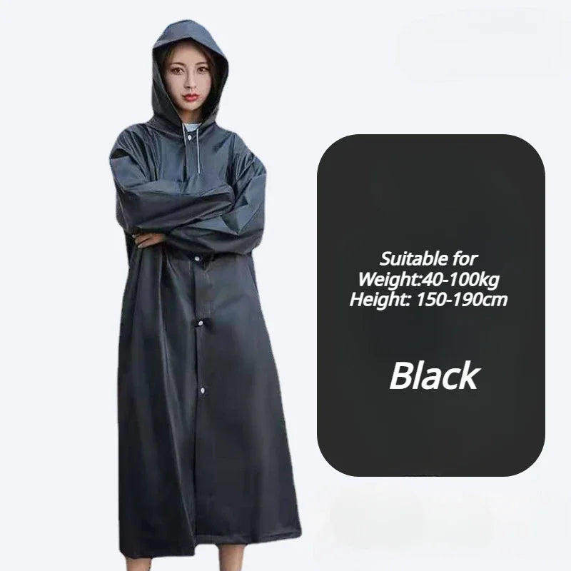 1Pc - Outdoor Lightweight One-Piece Long Raincoat With Thickened Multi