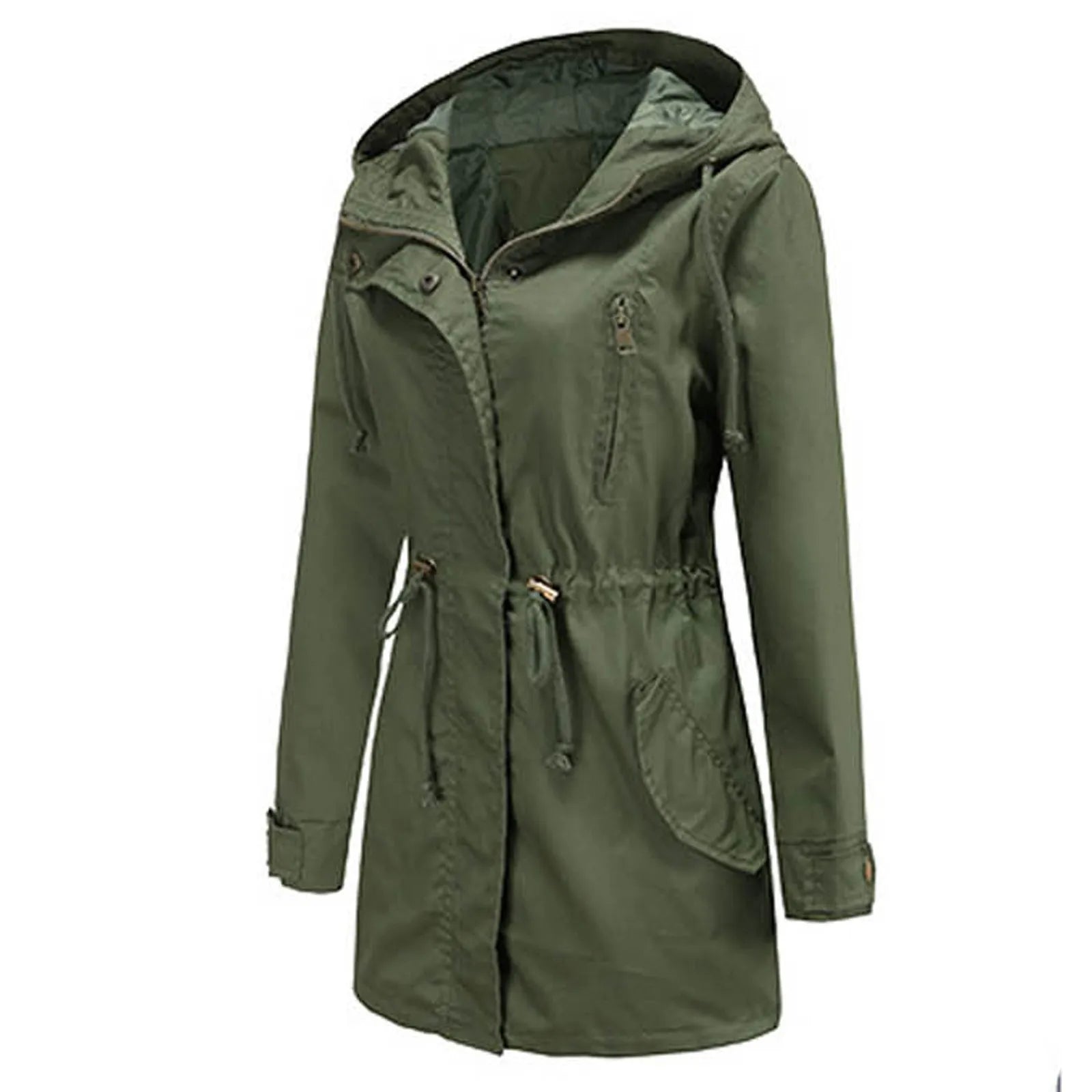 Women'S Light Jacket Active Outdoor Trench Windbreaker Coat Hooded Lightweight Plus Size Waterproof Zipper Outwear Trench Jackets
