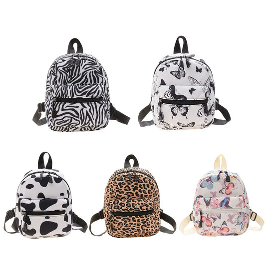 Mini New Fashion Animal Pattern Printing Women Backpack Preppy Style Students School Bags Ladies Casual Small Knapsack Handbags