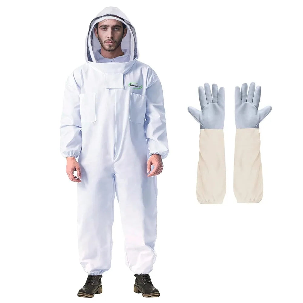 Professional Bee Suit for Men Women, Beekeeping Suit Beekeeper Suit with Glove &Ventilated Hood, Multi-Size - Hot Sale