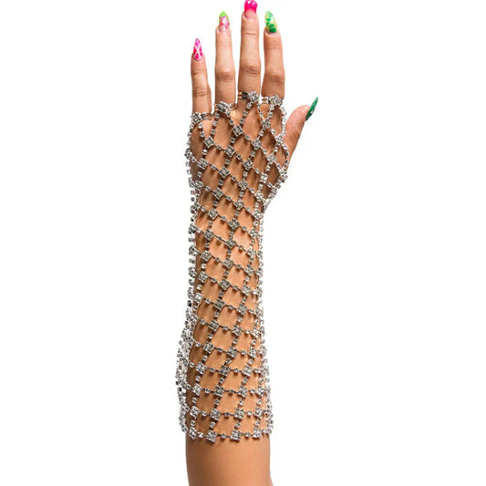 Long Mesh Bracelet Women Luxury Performance Charm Fashion Ring Arm Chain Jewelry Hand Accessory Wedding Dangle Party