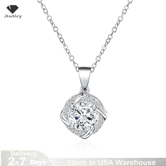 925 Sterling Silver Moissanite Windmill Pendant Necklace Clavicle Chain Confession Jewelry Wedding Engagement Proposal Birthday