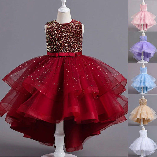 Little Girls Ruffled Tiered Birthday Wedding Party Ball Gowns Flower Girl Formal Toddler Cupcake Pageant Dress